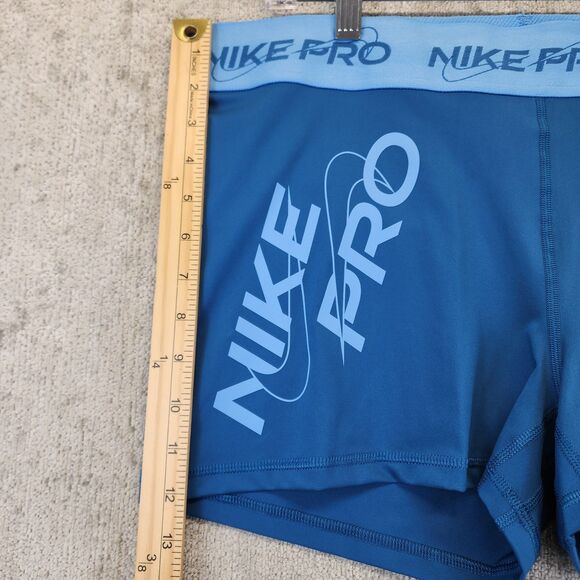 Nike Pro Women's Training Athletic Shorts Blue Compression Tight Size 2XL NWT - Picture 5 of 9